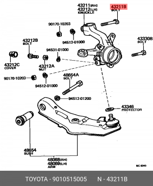болт! для поворотной цапфы\ Toyota 90105-15005 TOYOTA