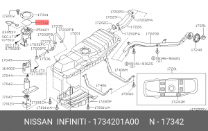 Уплотнительное кольцо 17342-01A00 1734201A00 NISSAN