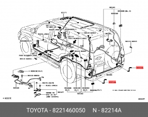 провода зад. фары противотуманной!\ Toyota Land Cruiser Prado 02-09 82214-60050 TOYOTA
