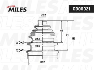Пыльник ШРУСа TOYOTA/MITSUBISHI/HONDA/MAZDA/NISSAN GD00021 GD00021 MILES