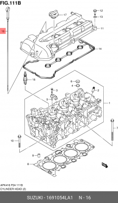 Щуп уровня масла SUZUKI OE 1691054LA1 SUZUKI