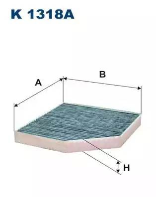 Фильтр воздушный салона AUDI A6,A7,A8 (11-) угольный FILTRON K1318A FILTRON
