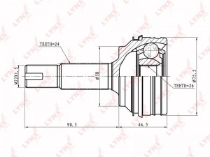 ШРУС наружный к-кт!\ Toyota Yaris 1.0VVTi 99-05 CO-7535 LYNXAUTO