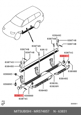 ЗАГЛУШКА БОКОВОЙ ПОДНОЖКИ MR574857 MITSUBISHI