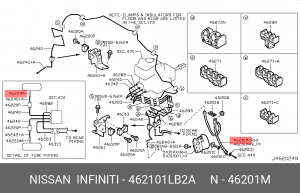 шланг тормозной! передний правый\ Nissan Patrol 46210-1LB2A NISSAN