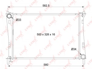 радиатор системы охлаждения!\ Ford Fiesta/Fusion 1.4/1.6 16V 02> RB1037 LYNXAUTO
