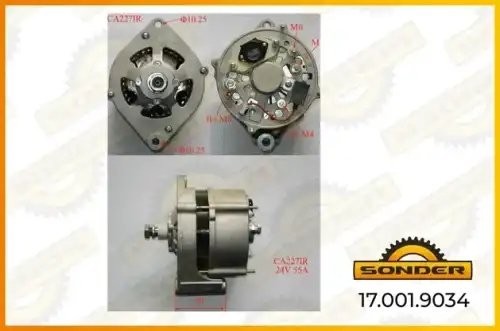 Генератор Premium 24V, 55A без шкива о.н SCANIA 1117252 / MAHLE - MG 183 — 2 год 170019034 SONDER