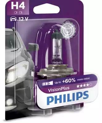 Лампа 12V H4 60/55W P43t +60% блистер (1шт.) Visionplus PHILIPS 12342VPB1 PHILIPS