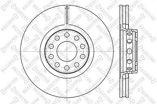 диск тормозной передний!\ Audi A6/A8 2.2-4.2/2.5TDi 94> 6020-4780V-SX STELLOX