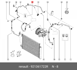 Датчик давления RENAULT Captur хладагента кондиционера OE 921361722R RENAULT