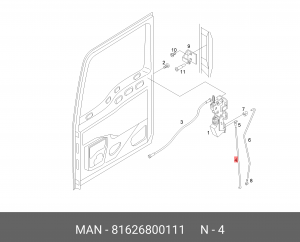 Крепежная штанга длинный 81626800111 MAN