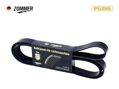Ремень 2080 (8PK) генератора дв. Cummins ISF 3.8L ПАЗ 8PK2080A ZOMMER