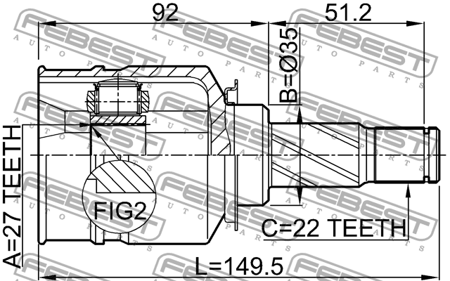 ШРУС 1811-Z14 1811-Z14 FEBEST
