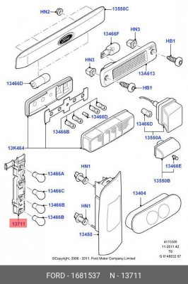 Патрон лампы FORD Transit фонаря заднего OE 1 681 537 FORD