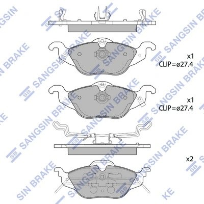 Колодки передние OPEL ASTRA G SP1738 SP1738 SANGSIN