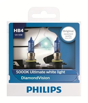 Лампа 12V HB4 55W P22d 5000K бокс (2шт.) Diamond Vision PHILIPS 9006DVS2 PHILIPS