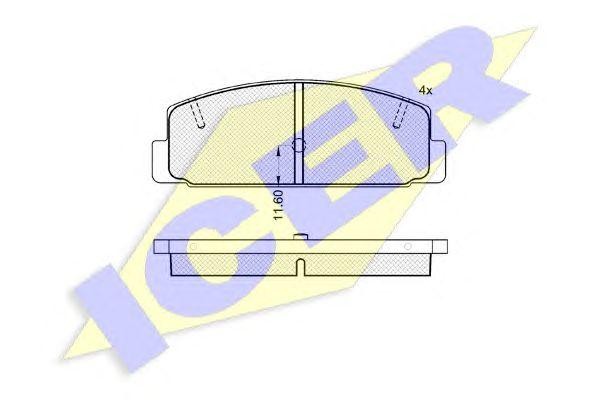 180785 колодки дисковые задние !\ Mazda 626 2.0 & Station Wagon 98> 180785 ICER