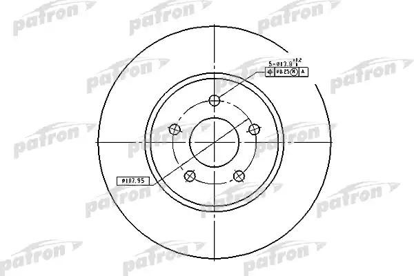 Диск тормозной FORD Mondeo 3 (00-) передний (1шт.) PATRON PBD4147 PATRON