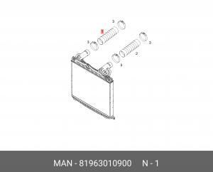 Шланг для наддувочного воздуха 90X90X282 MAN 81963010900 MAN