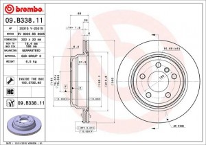 Диск тормозной 09.B338.11 09.B338.11 BREMBO