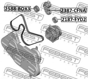 Ролик обводной 2588-BOX3 2588-BOX3 FEBEST