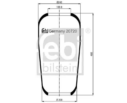 пневмоподушка !720N кон 460-240-131/131 \Omn BPW/Volvo/MB/MAN 20720 FEBI BILSTEIN