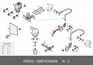 клапан электромагнитный! ABS\VOLVO FM10(G1)/12(G1),FH12(G1/2)/16(G1/2) 5801476698 IVECO