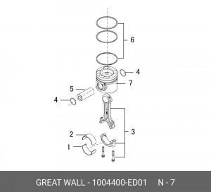 ПОРШЕНЬ ДВИГАТЕЛЯ (ДИЗЕЛЬ) GW HOVER H5 (ДИЗЕЛЬ) 1004400ED01 GREAT WALL
