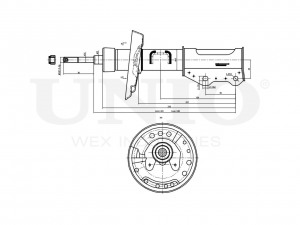 Амортизатор газовый передней подвески правый SAB-10289 UNIO
