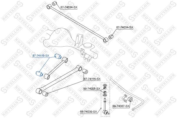 сайлентблок зад. продол. рычага верхн.!\ Nissan Terrano R50 all 97> 87-74116-SX STELLOX