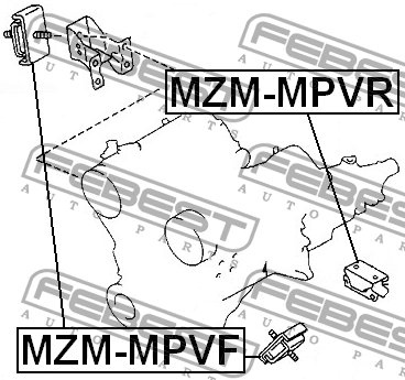 подушка ДВС задняя!\ Mazda MPV LV 95-99 MZM-MPVR FEBEST