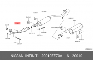 ТРУБА ГЛУШИТЕЛЯ 20010-ZE70A NISSAN