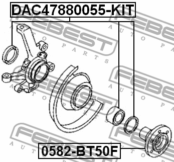Подшипник ступицы MAZDA BT50 передней FEBEST DAC47880055-KIT FEBEST