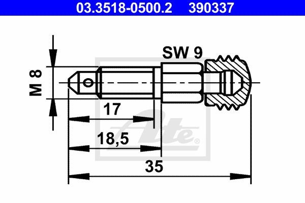 штуцер прокачки !M8x18.5x35\ Volvo 03.3518-0500.2 ATE
