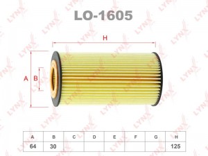 Фильтр масляный LO-1605 LYNXAUTO