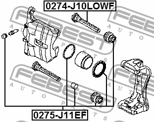 Ремкомплект суппорта переднего NISSAN X-TRAIL T31/T32 0275-J11EF 0275-J11EF FEBEST