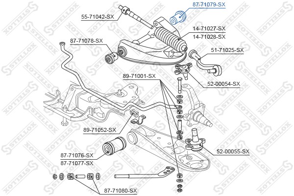сайлентблок верхн. рычага зад.!\ Mazda E2200 SD/SR all 88> 87-71079-SX STELLOX