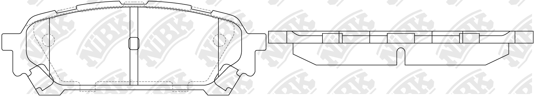 Колодки тормозные SUBARU Forester (02-05),Impreza (02-06) задние (4шт.) NIBK PN7801 NIBK
