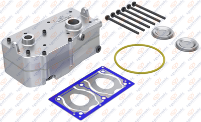 Головка блока компрессора XF105 РМК. Крышка цилиндра, прокладка, уплотнительное  RK.01.566 YUMAK