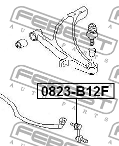 Тяга стабилизатора передняя SUBARU LEGACY B12 1998-2003 0823-B12F 0823-B12F FEBEST