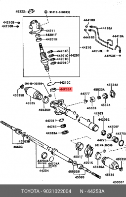 сальник! корпуса рулевой рейки\ Toyota 90310-22004 TOYOTA
