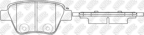 Колодки тормозные VW Caddy (10-) задние (4шт.) NIBK PN0550 NIBK