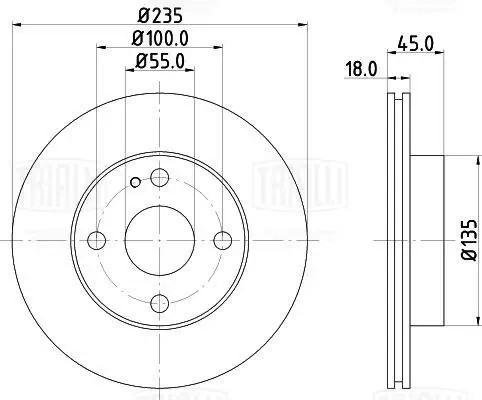Диск торм. Mazda 323 (96-) перед. полн. d=235 (DF 265308) DF 265308 TRIALLI