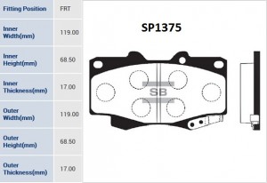 Колодки тормозные TOYOTA Hilux (05-) передние (4шт.) SANGSIN SP1375 SANGSIN