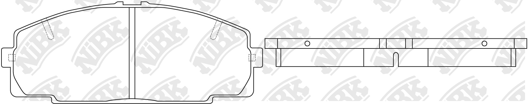 Колодки тормозные TOYOTA Hiace (06-) передние (4шт.) NIBK PN1237 NIBK