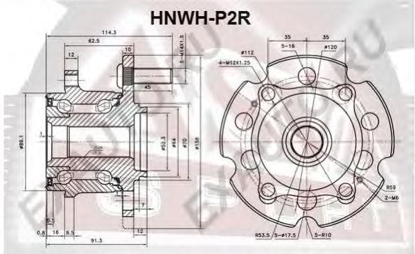 СТУПИЦА ЗАДНЯЯ (1021602226101200260094, Китай) 12 HNWHP2R HNWH-P2R ASVA