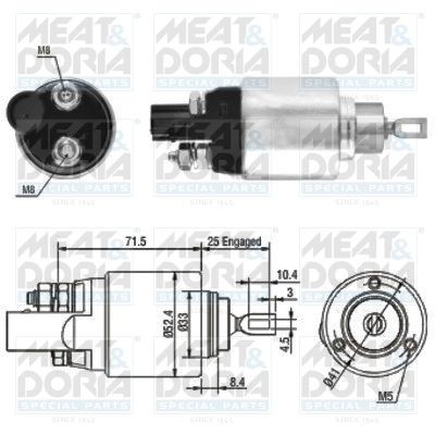 Реле втягивающее AUDI Q3 (14-) стартера MEAT&DORIA 46132 MEAT DORIA