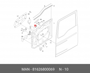 фиксатор тросика двери! LH\MAN 81626800069 MAN