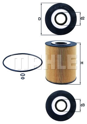 Фильтр масляный MAN F2000 после 9/96 H=146.5мм + TGA OX146D MAHLE KNECHT