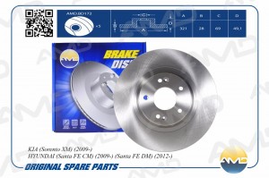 Диск тормозной передний HYUNDAI Santa FE DM, 2012-, Santa FE TM, 2018-, Santa FE AMD.BD172 AMD
